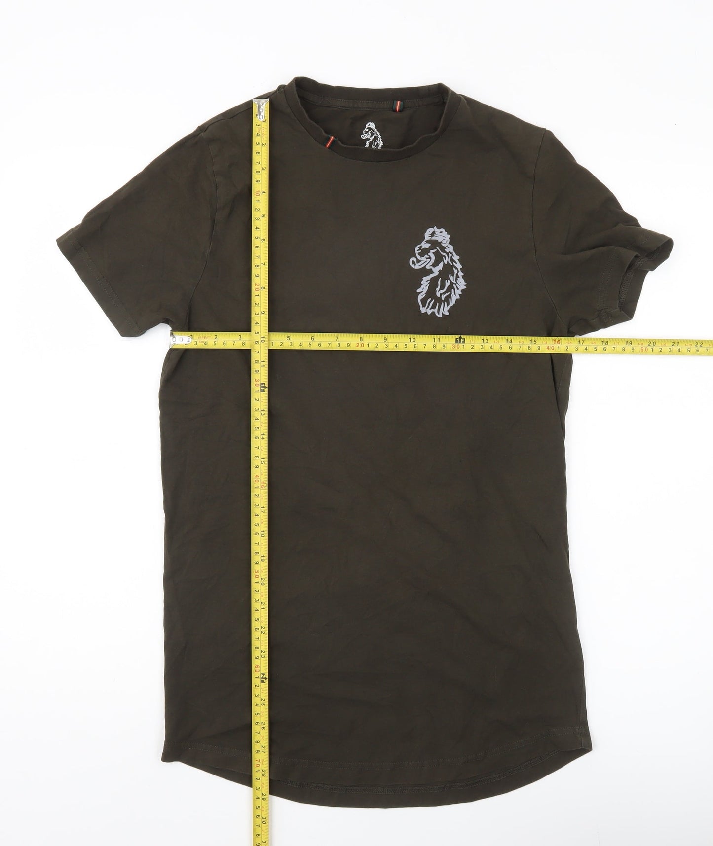 Luke Sport Men’s Brown Medium Embroidered Cotton Crew Neck T-Shirt