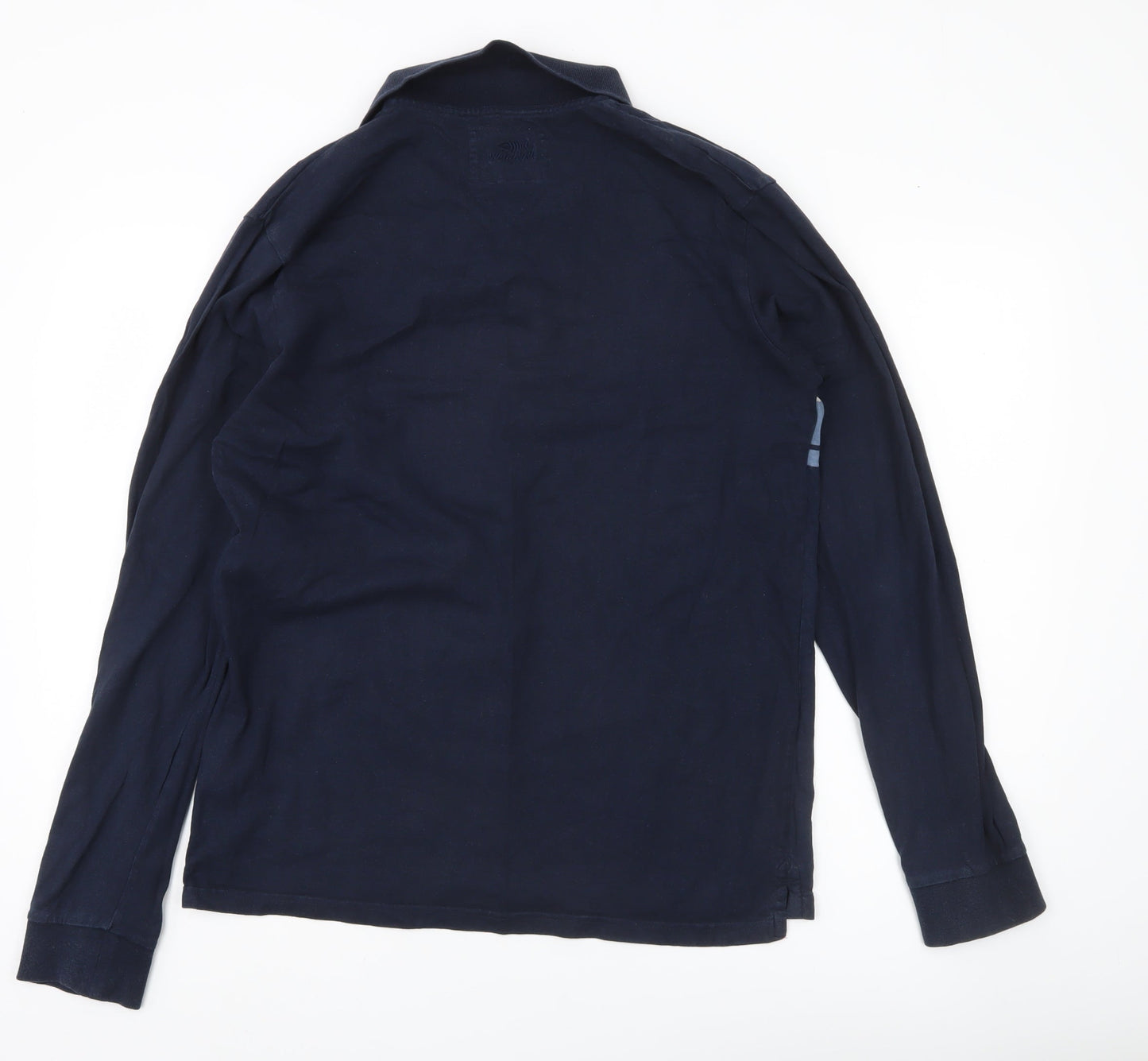 Weird Fish Men’s Blue Striped Long Sleeve Polo Shirt Medium