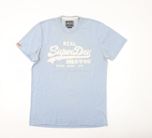 Superdry Men’s Blue Graphic Print Vintage Logo T-Shirt Size L