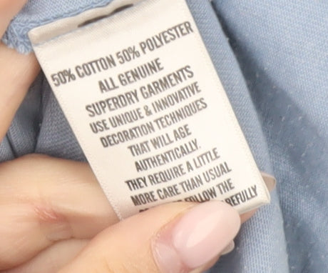 Superdry Men’s Blue Graphic Print Vintage Logo T-Shirt Size L