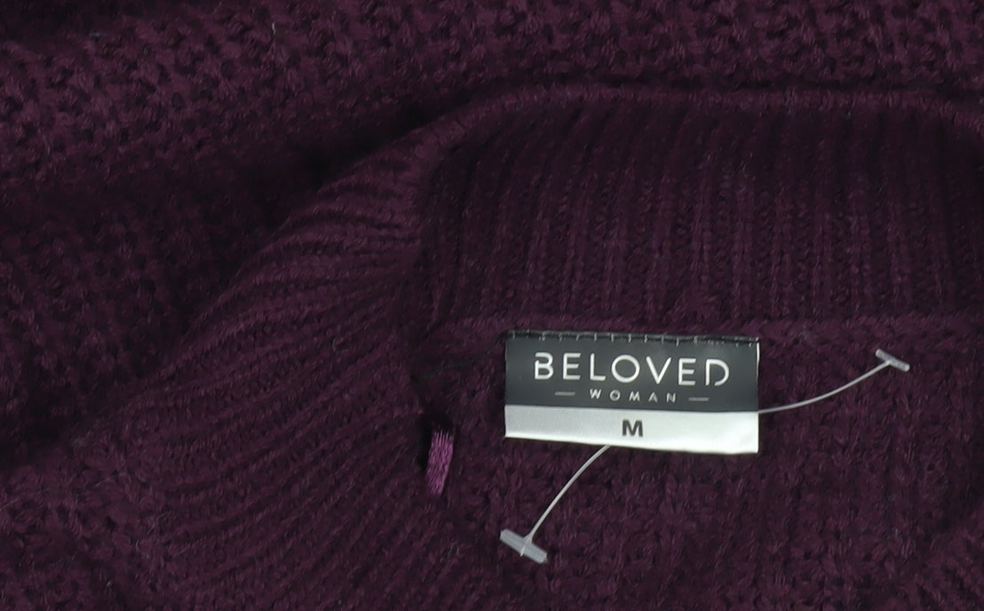 Womens UK Size M Beloved Purple Pullover Jumper