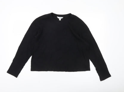 Time and Tru Womens Black Size L (12-14) Long Sleeve Basic T-Shirt