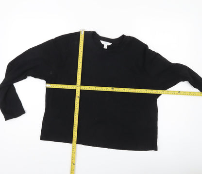 Time and Tru Womens Black Size L (12-14) Long Sleeve Basic T-Shirt