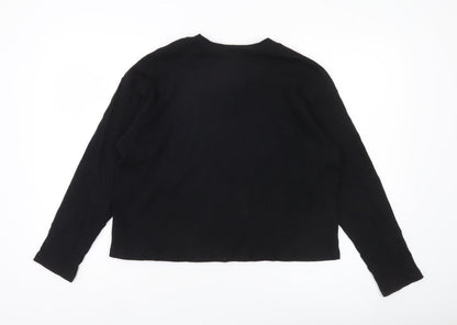 Time and Tru Womens Black Size L (12-14) Long Sleeve Basic T-Shirt
