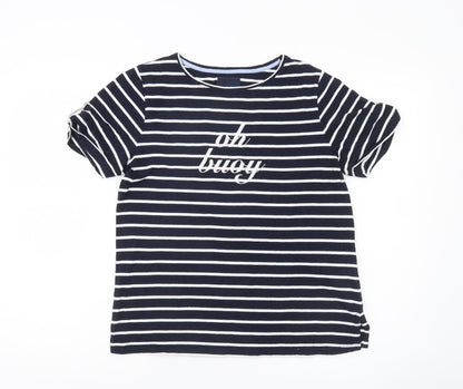 Womens UK Size 12 Crew Clothing Company Blue Basic T-Shirt