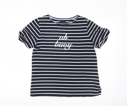 Womens UK Size 12 Crew Clothing Company Blue Basic T-Shirt