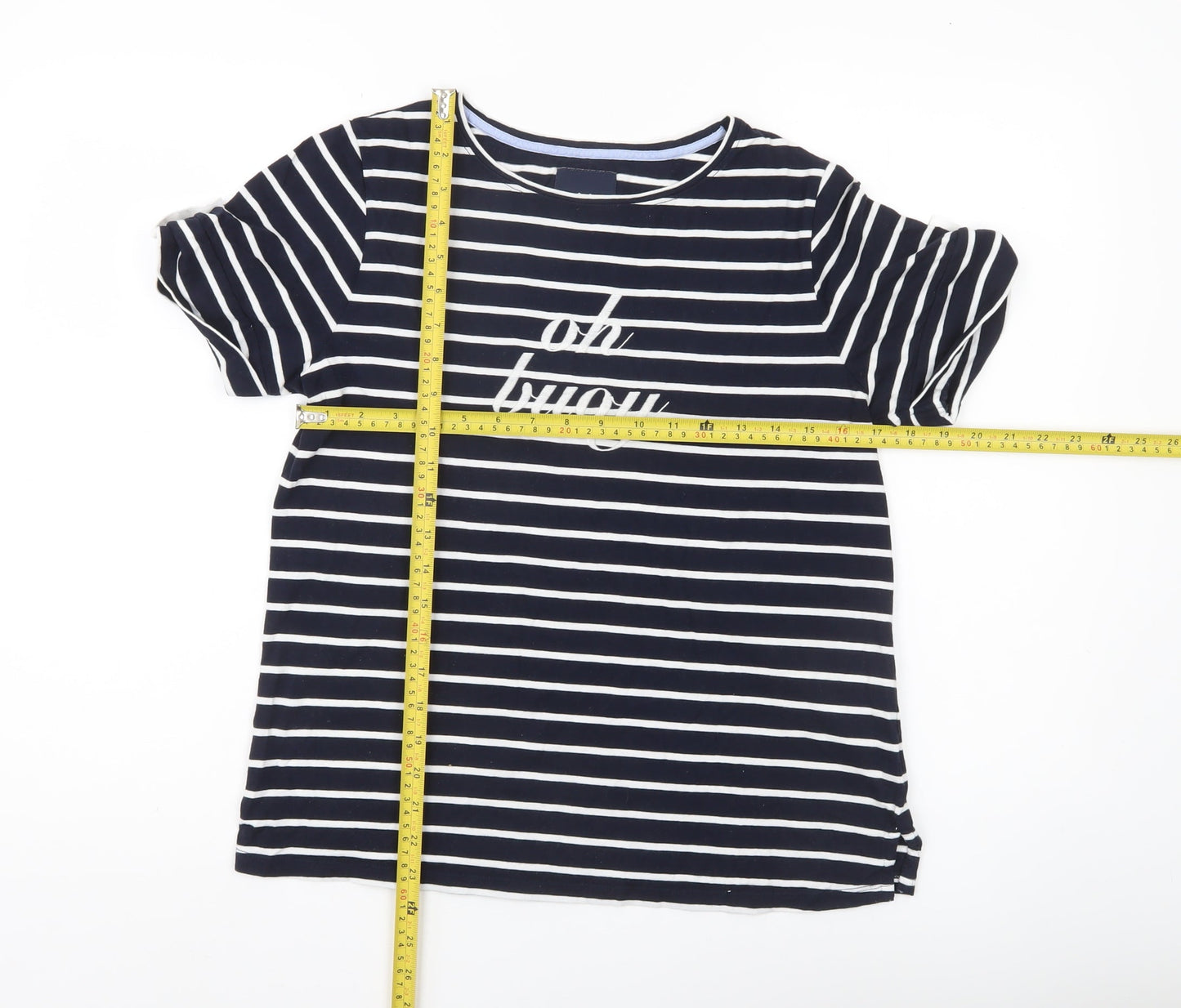 Womens UK Size 12 Crew Clothing Company Blue Basic T-Shirt