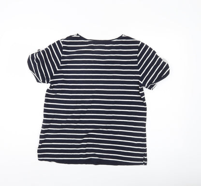 Womens UK Size 12 Crew Clothing Company Blue Basic T-Shirt