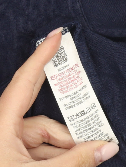 McKenzie Men’s Blue Logo Graphic T-Shirt Size L Crew Neck Cotton