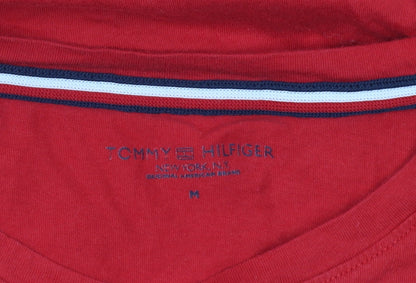 Tommy Hilfiger Men’s Red Medium Graphic Logo T-Shirt Cotton
