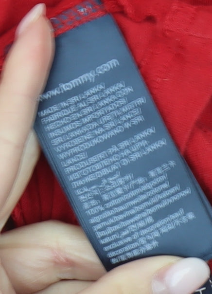 Tommy Hilfiger Men’s Red Medium Graphic Logo T-Shirt Cotton