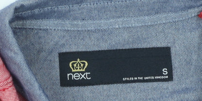 Next Men’s Red Polka Dot Cotton Polo Shirt Size S Short Sleeve