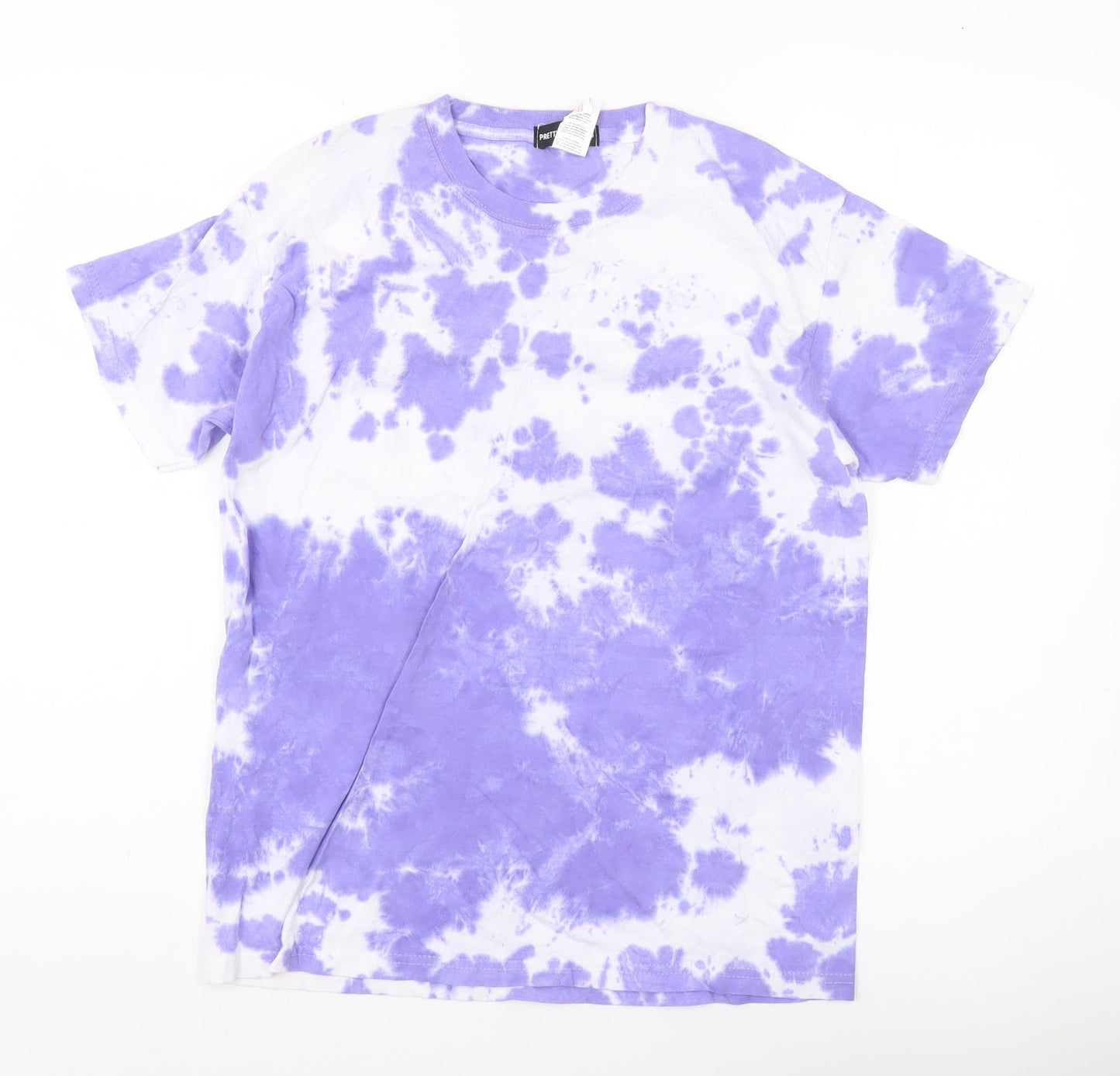 PrettyLittleThing Womens Purple Tie Dye Cotton T-Shirt Size S