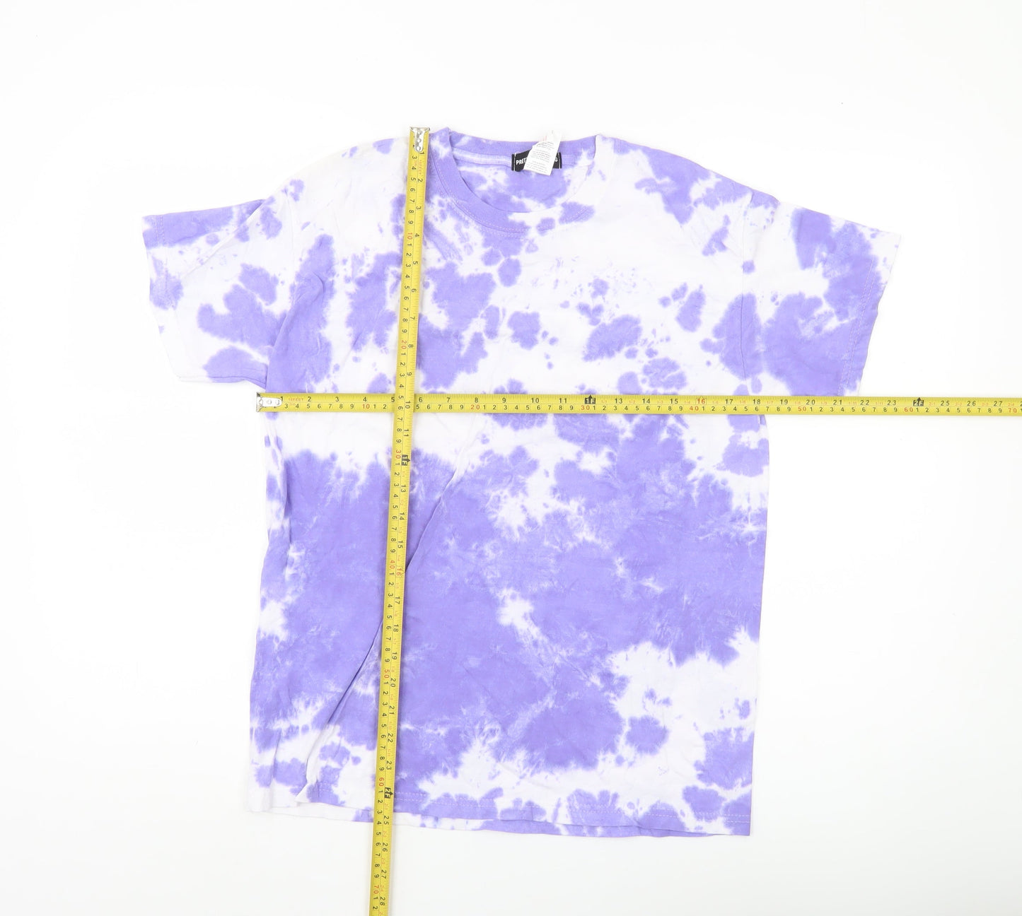 PrettyLittleThing Womens Purple Tie Dye Cotton T-Shirt Size S