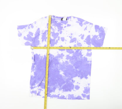 PrettyLittleThing Womens Purple Tie Dye Cotton T-Shirt Size S