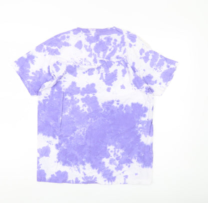 PrettyLittleThing Womens Purple Tie Dye Cotton T-Shirt Size S