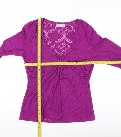 Womens UK Size 14 Wallis Purple Wrap Blouse