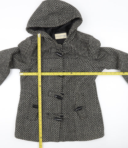 Womens UK Size 12 BHS Black Duffle Coat