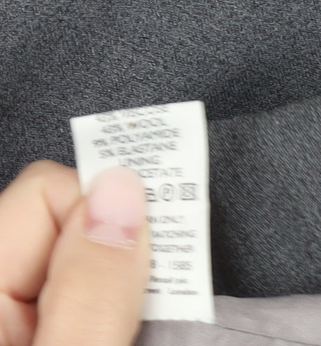 J Taylor Women’s Grey Zip Blazer Jacket Size 16 Wool Blend Workwear