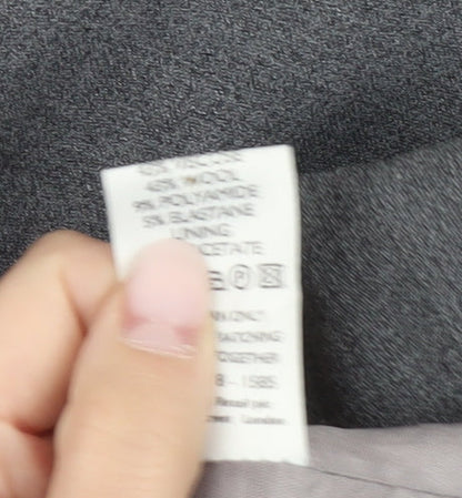 J Taylor Women’s Grey Zip Blazer Jacket Size 16 Wool Blend Workwear