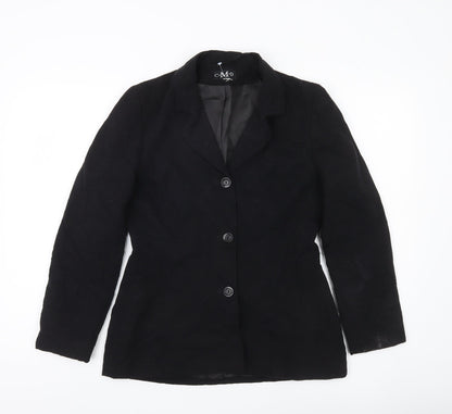 CMD Womens Black Size 12 Single-Breasted Blazer Jacket