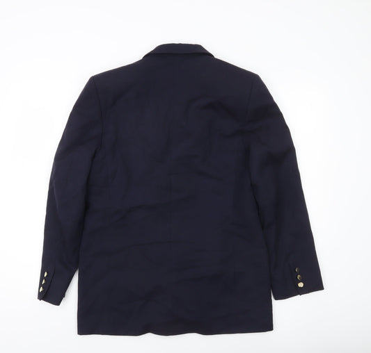 Next Women Blue Size 12 Double-Breasted Blazer Jacket