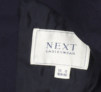 Next Women Blue Size 12 Double-Breasted Blazer Jacket