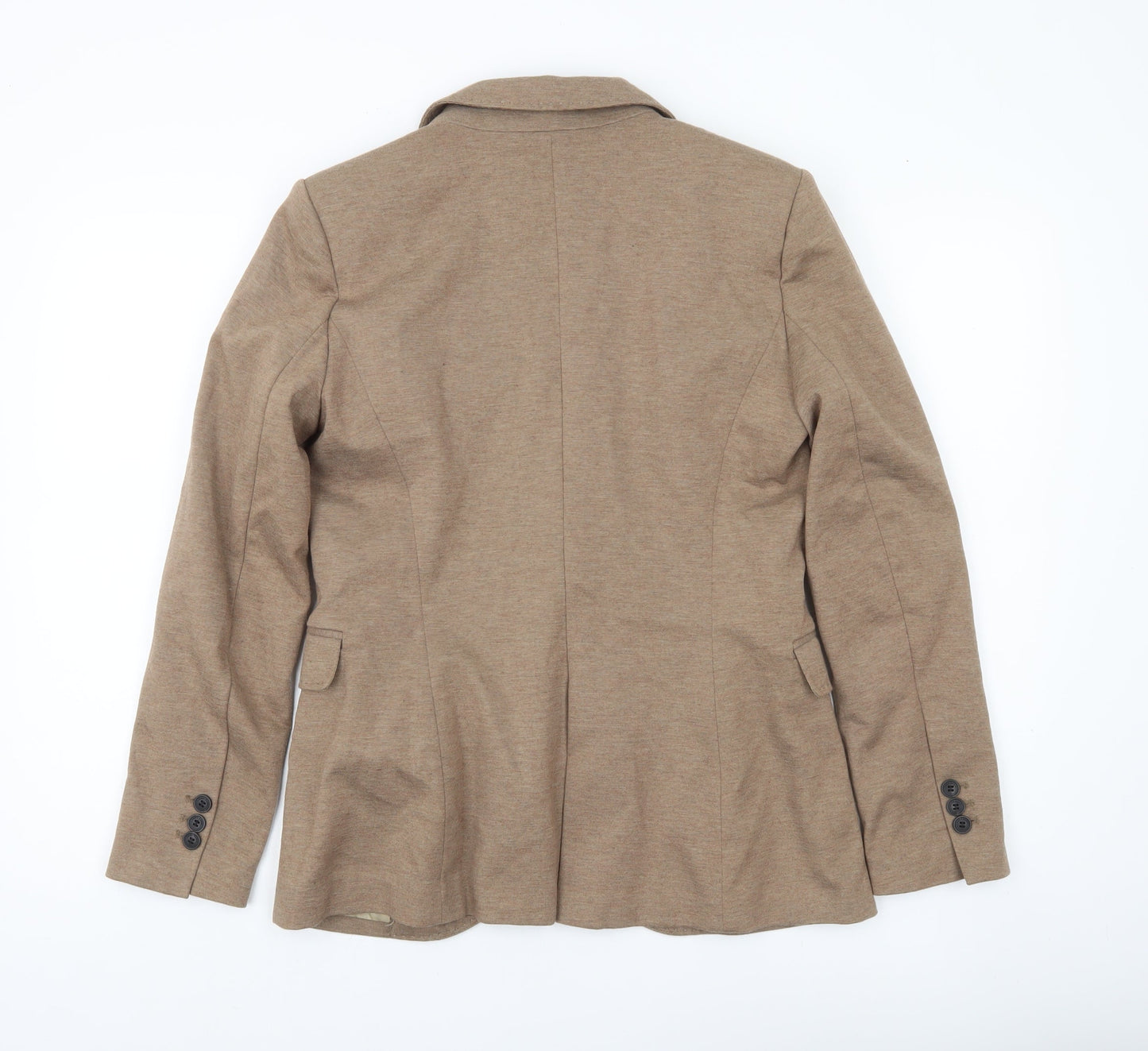 Zara Basic Women Brown Blazer Jacket L Notch Lapel Tailored Workwear