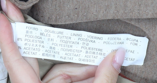 Zara Basic Women Brown Blazer Jacket L Notch Lapel Tailored Workwear