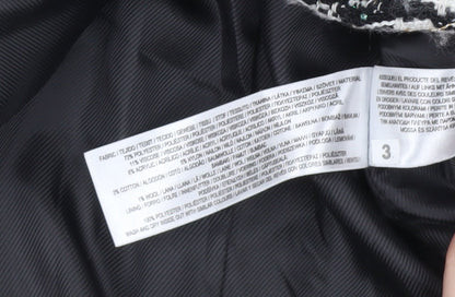 Primark Women’s Black Check Tweed Blazer Jacket Size 12