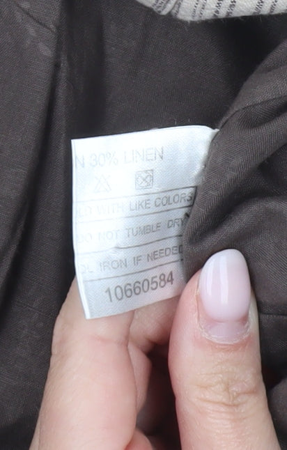 Klass Collection Womens Beige Striped Blazer Jacket Size 16