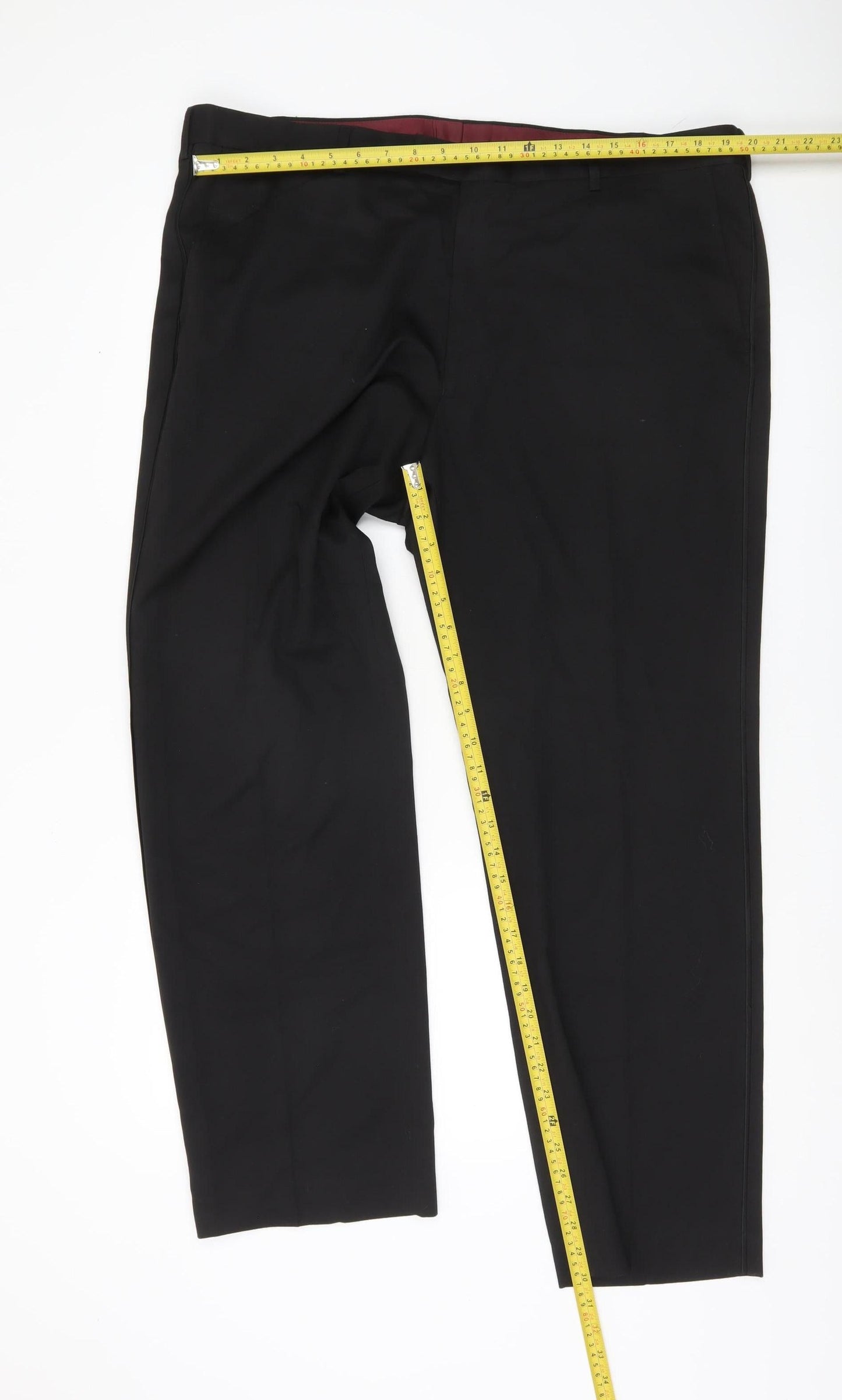 Marks and Spencer Men’s Black 42W 31L Regular Fit Dress Trousers