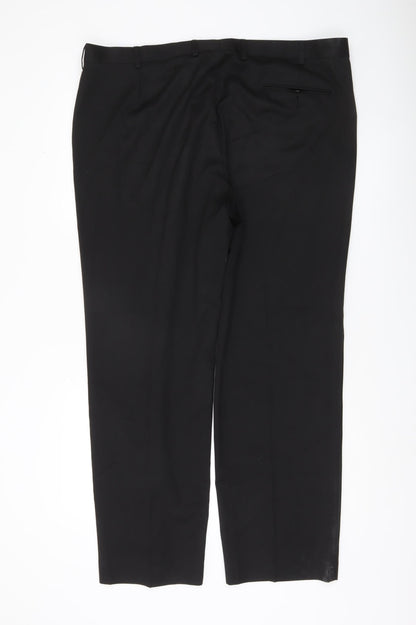 Marks and Spencer Men’s Black 42W 31L Regular Fit Dress Trousers