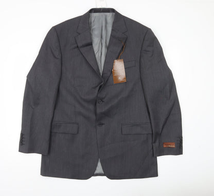 Marks and Spencer Men's Grey 40R Wool Blend Blazer Jacket
