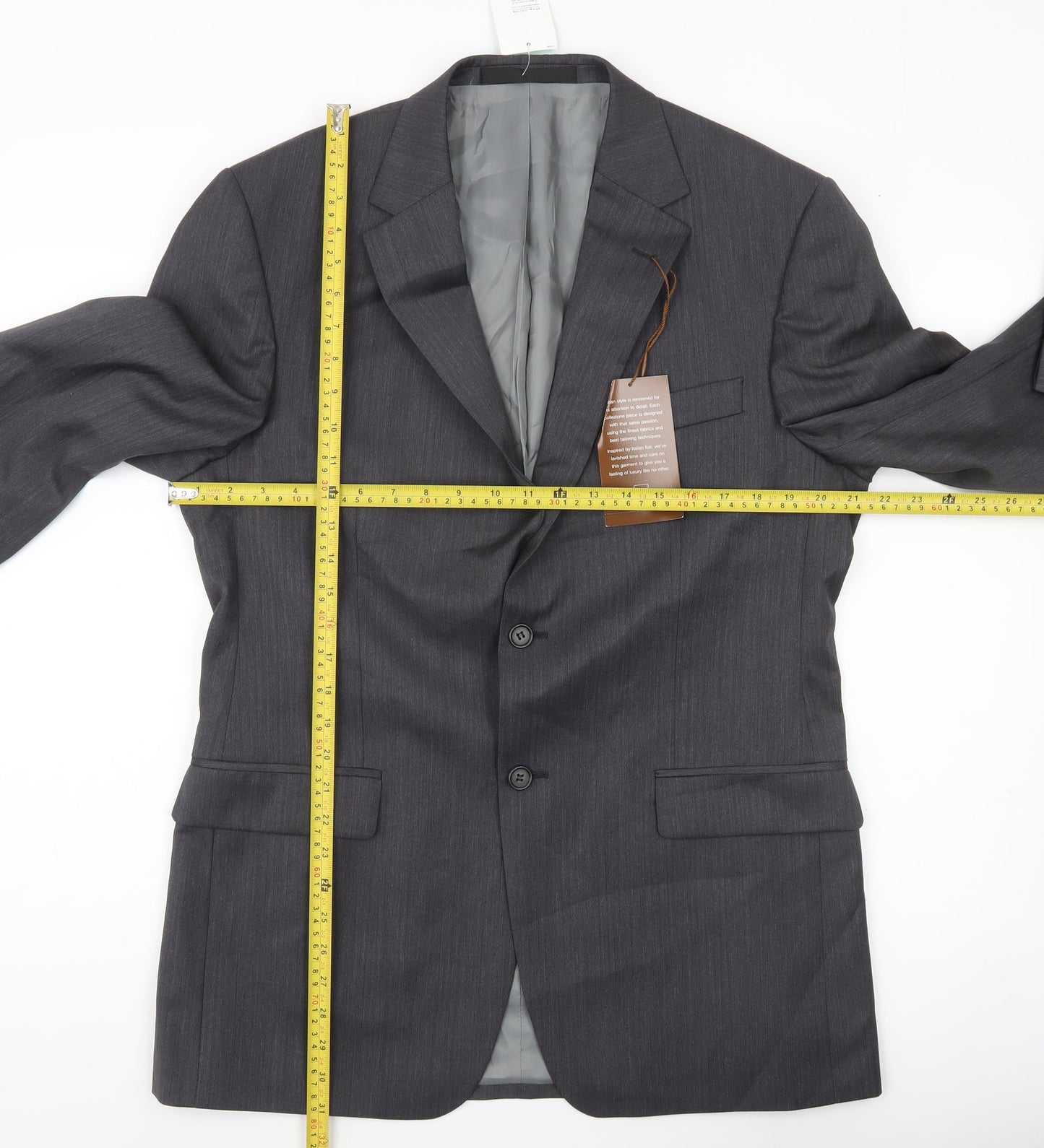 Marks and Spencer Men's Grey 40R Wool Blend Blazer Jacket