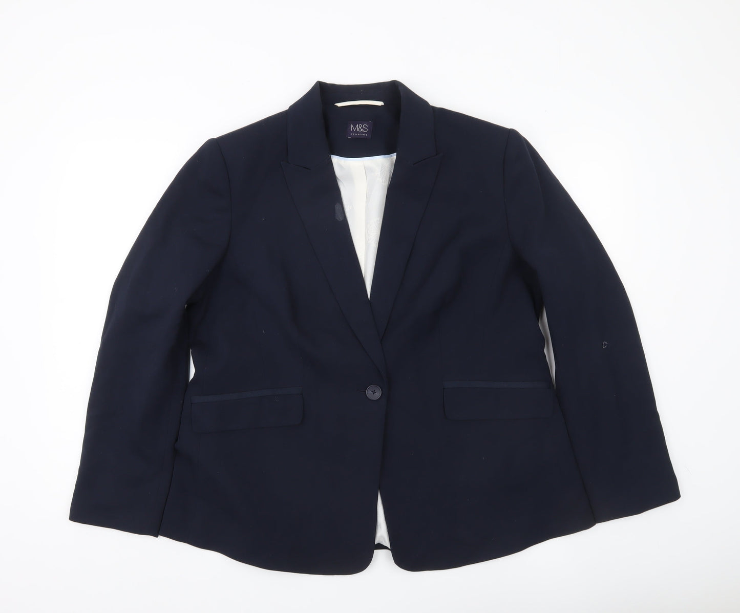 Marks and Spencer Women’s Blue Blazer Jacket UK 18 Regular Fit
