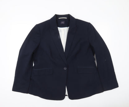 Marks and Spencer Women’s Blue Blazer Jacket UK 18 Regular Fit