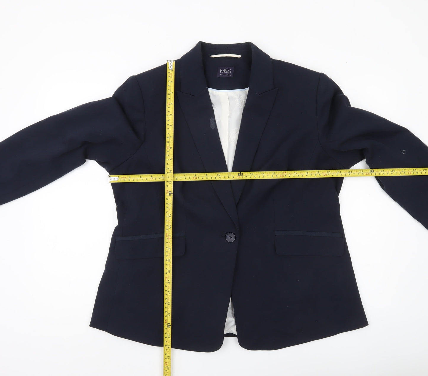 Marks and Spencer Women’s Blue Blazer Jacket UK 18 Regular Fit