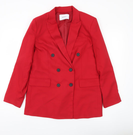Stradivarius Women’s Red Double-Breasted Blazer Size 12