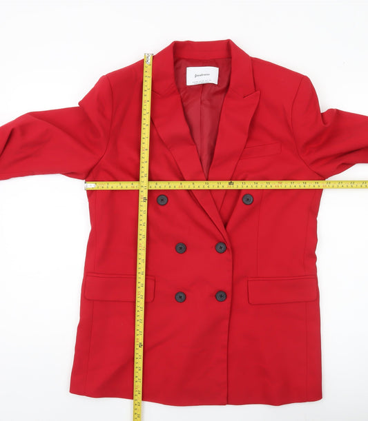 Stradivarius Women’s Red Double-Breasted Blazer Size 12