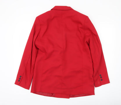 Stradivarius Women’s Red Double-Breasted Blazer Size 12