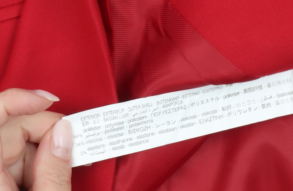 Stradivarius Women’s Red Double-Breasted Blazer Size 12