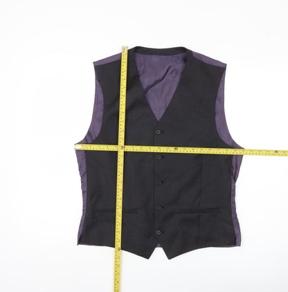 Next Men’s Grey Wool Formal Waistcoat 40R Classic Five-Button