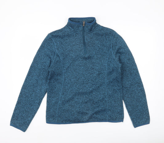 Crane Womens Blue Small Fleece Sweatshirt 1/2 Zip Pullover Activewear