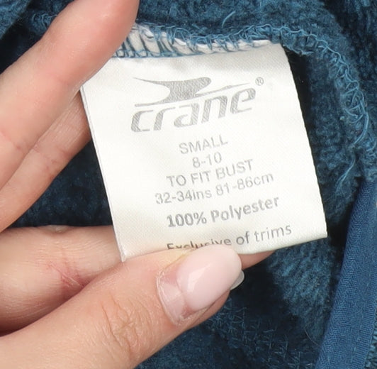 Crane Womens Blue Small Fleece Sweatshirt 1/2 Zip Pullover Activewear
