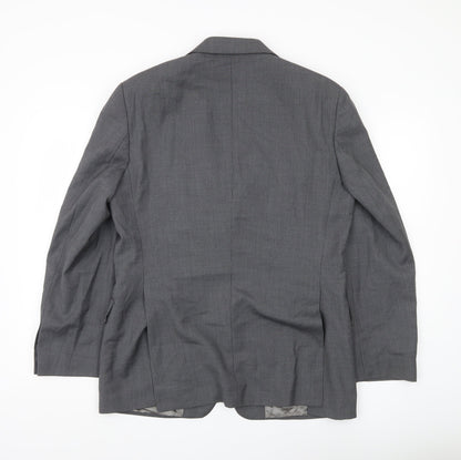 Rochas Paris Men's Grey Wool Pinstripe Blazer Jacket Size 48