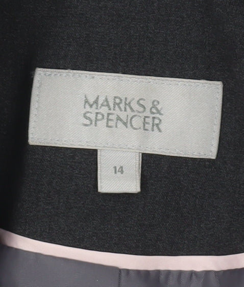 Marks and Spencer Womens Black Size 14 Regular Fit Suit Jacket