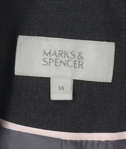 Marks and Spencer Womens Black Size 14 Regular Fit Suit Jacket
