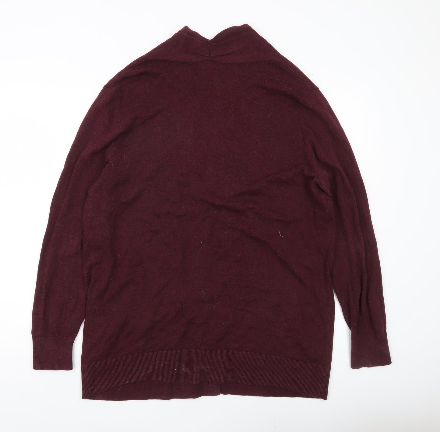 Womens UK Size L Lands' End Red Cardigan Jumper