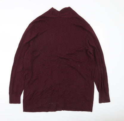 Womens UK Size L Lands' End Red Cardigan Jumper